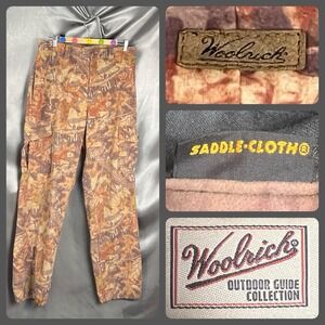 Vintage Woolrich Pants Men Size M Camo‎ Hunting Saddle Cloth Outdoors Advantage